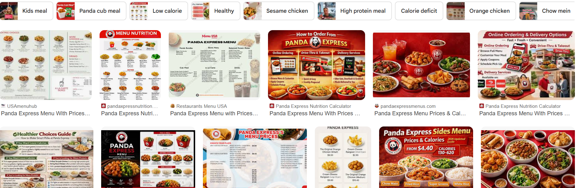 Panda Express Menu Prices (2026) + Calories & Best Combos