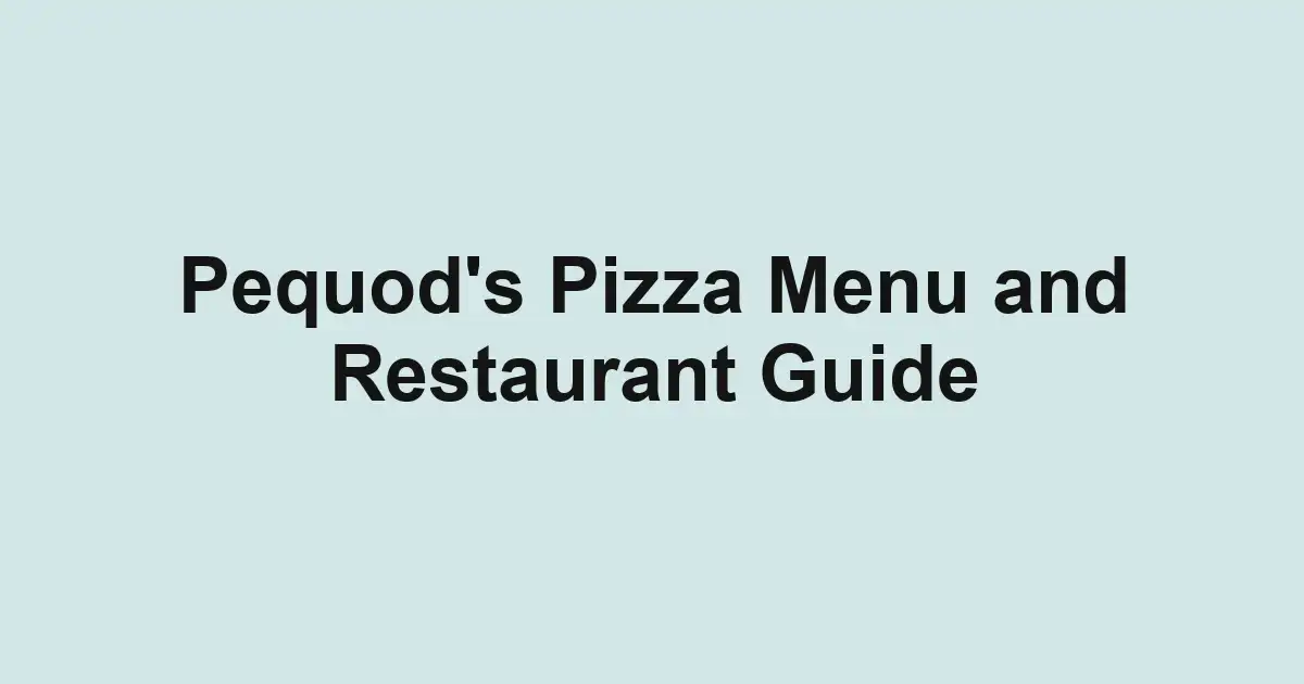Pequod's Pizza Menu and Restaurant Guide