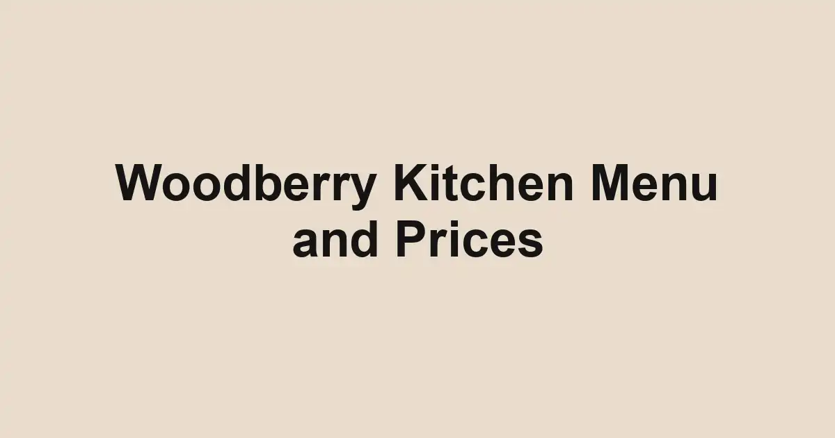 Woodberry Kitchen Menu and Prices